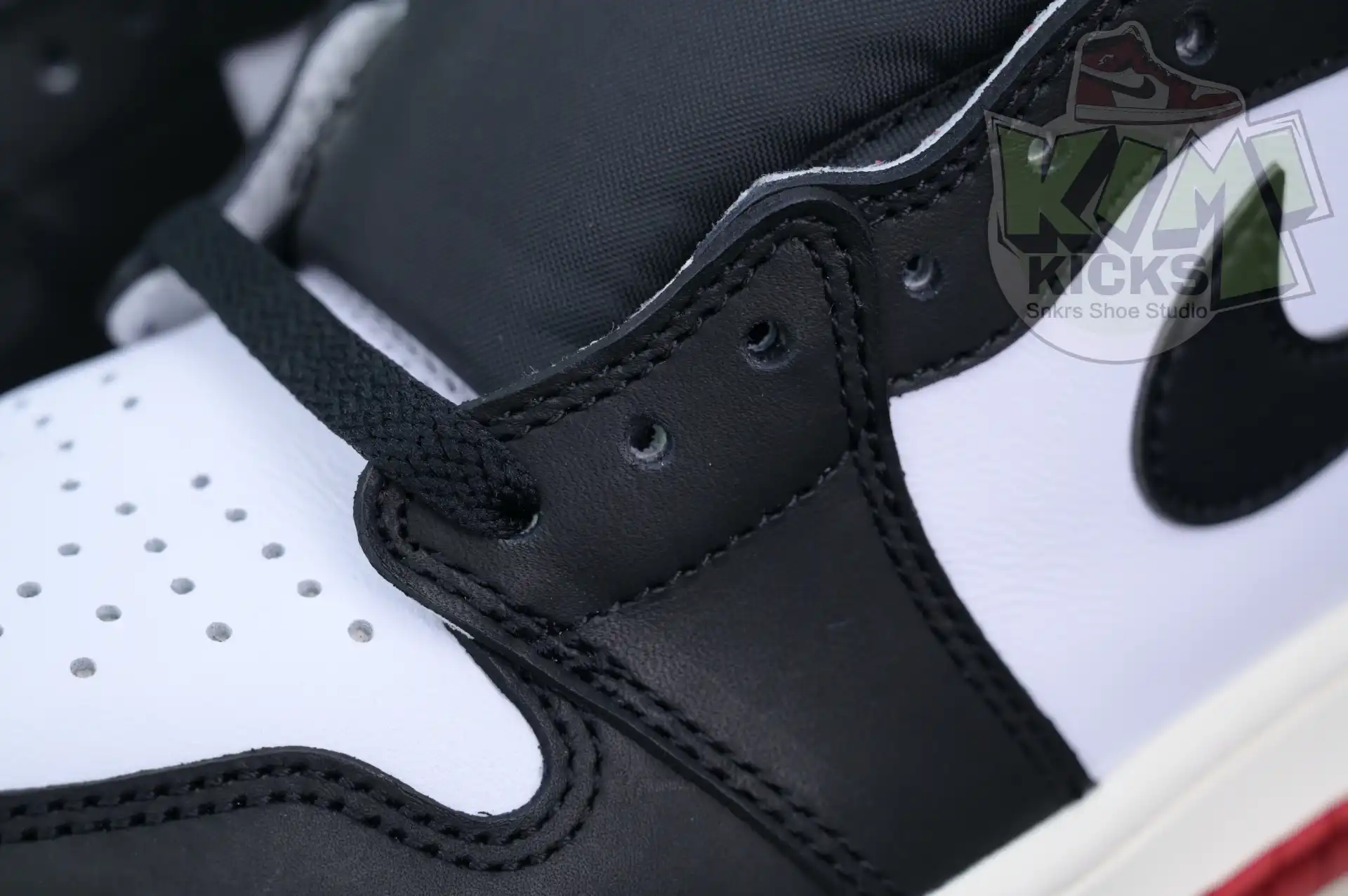 Cheap Kimikick Jordan Air Jordan 1High OG“Black Toe Reimagined”