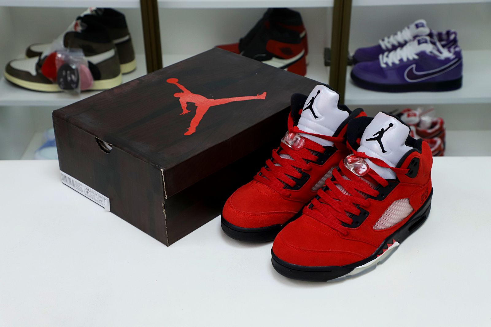 Kimi kick AIR JORDAN 5 RETRO RAGING BULL RED SUEDE