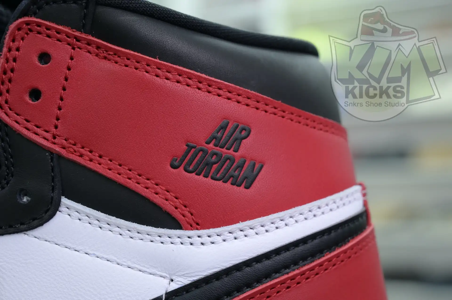 Cheap Kimikick Jordan Air Jordan 1High OG“Black Toe Reimagined”