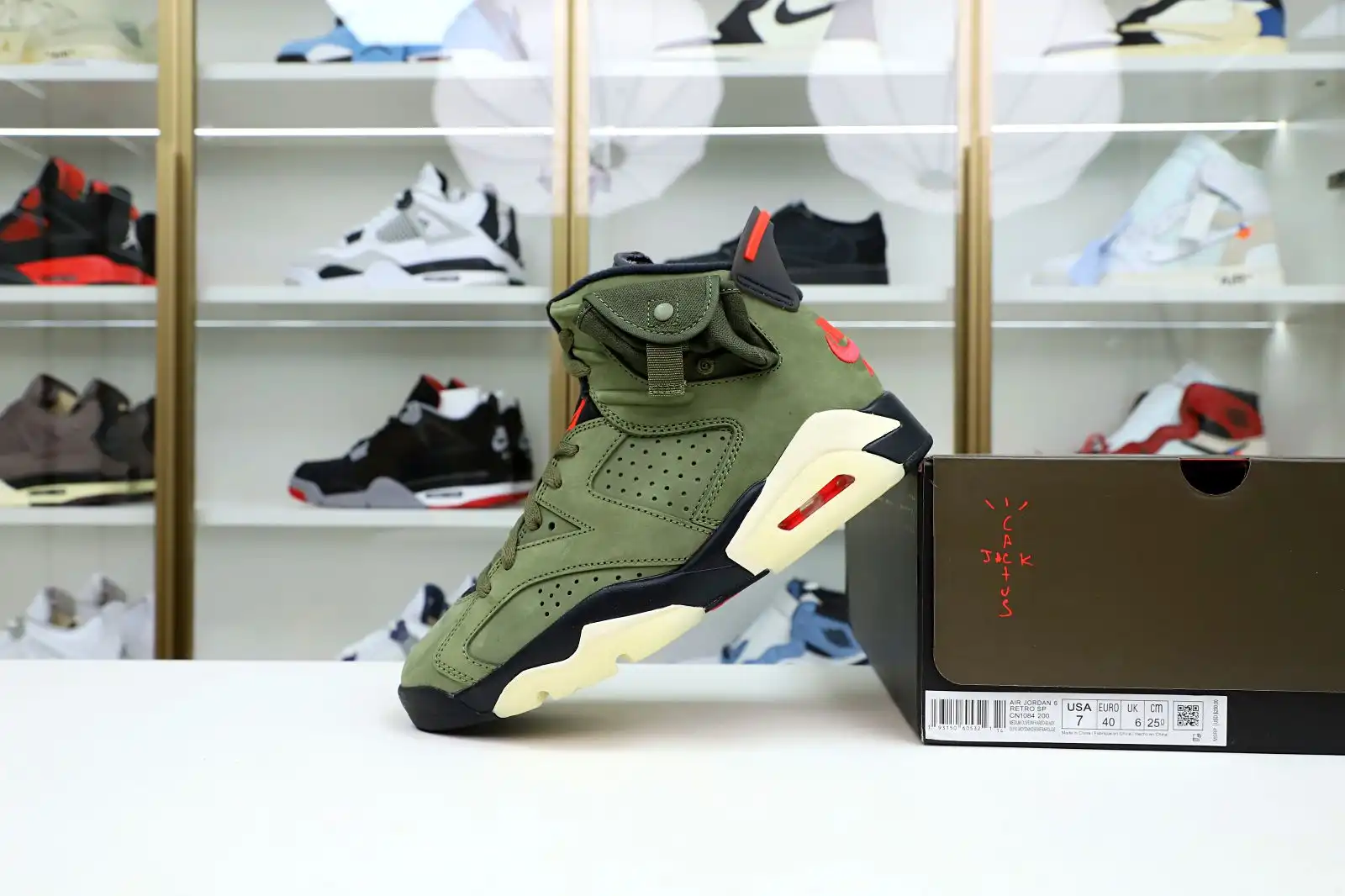 Reps Kimikick TRAVIS SCOTT X AIR JORDAN 6 RETRO 'OLIVE'