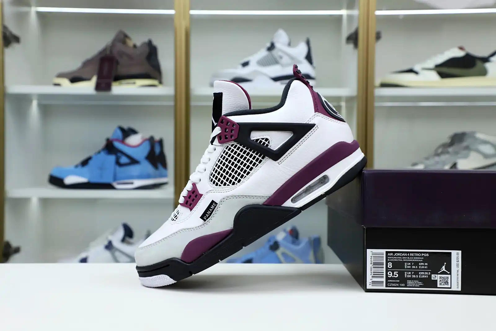 Kimikick AIR JORDAN PARIS SAINT-GERMAIN X AIR JORDAN 4 RETRO 'BORDEAUX'