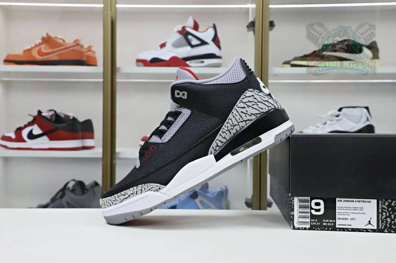 Cheap Kimikick Jordan Air Jordan 3 retro blackcement  2018（854262-001）