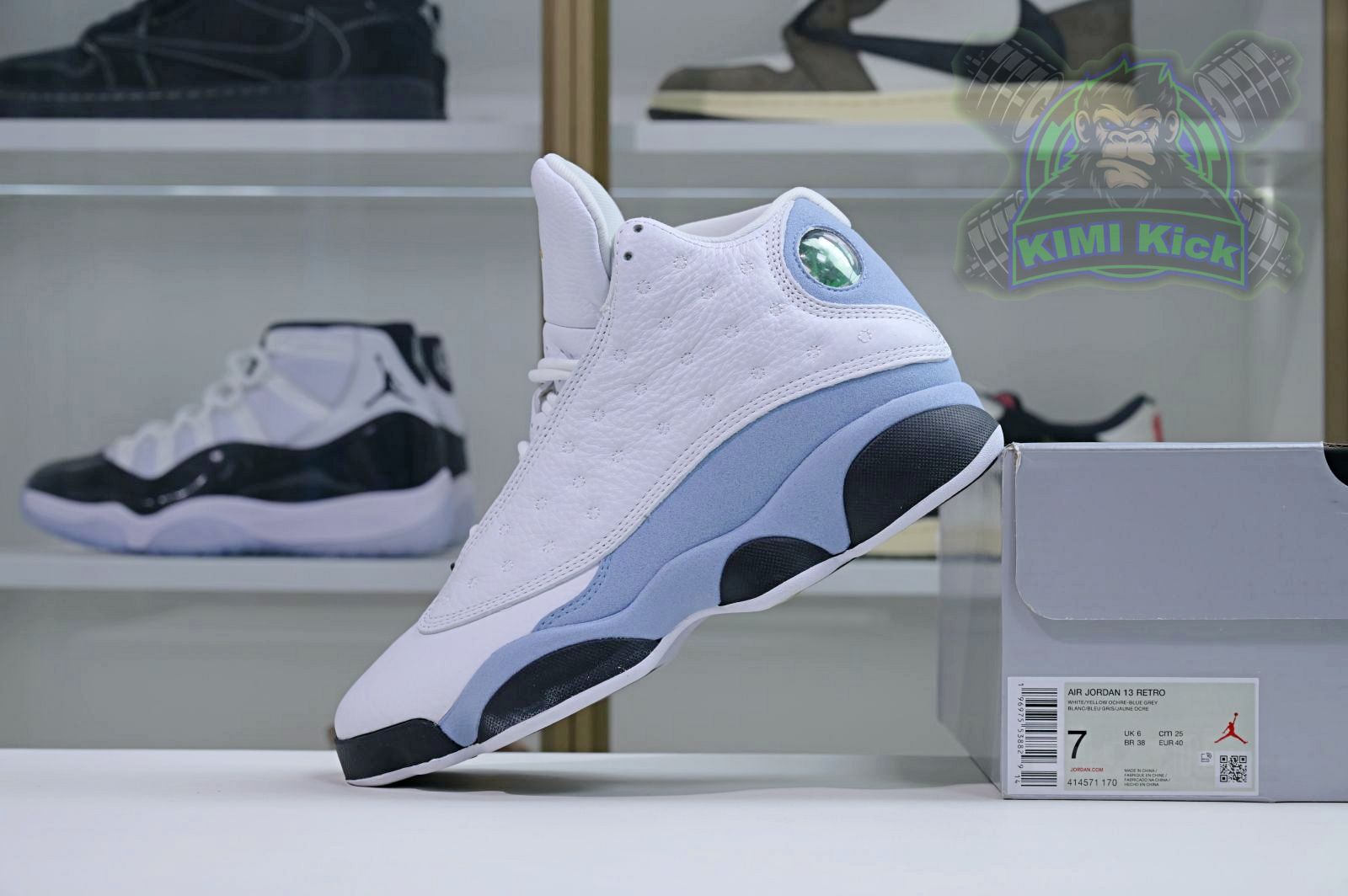 Kimi kick Air Jordan 13“Blue Grey”