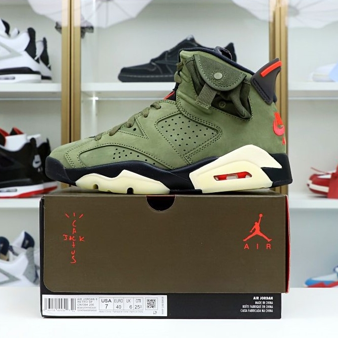 Kimi kick TRAVIS SCOTT X AIR JORDAN 6 RETRO 'OLIVE'