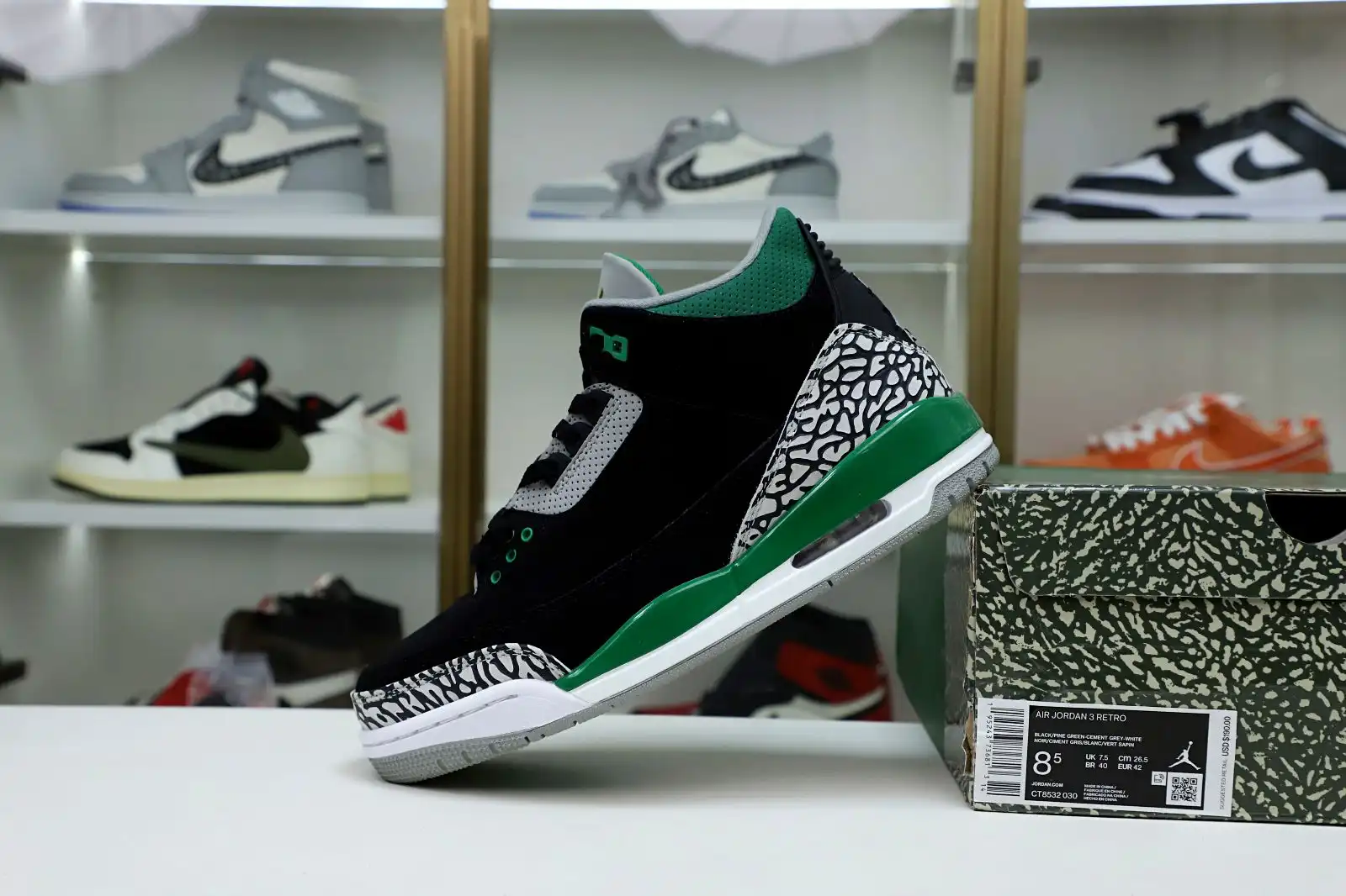 Cheap Kimikick AIR JORDAN 3 PINE GREEN