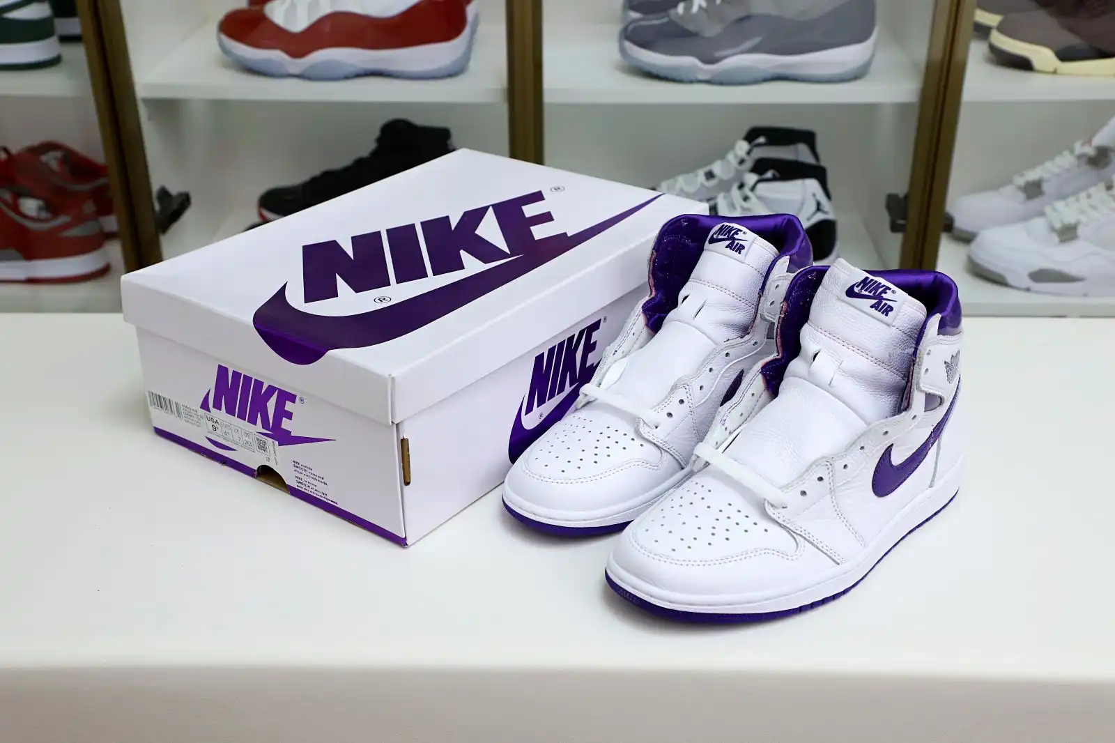 Kimikick Air Jordan 1 High OG Court Purple