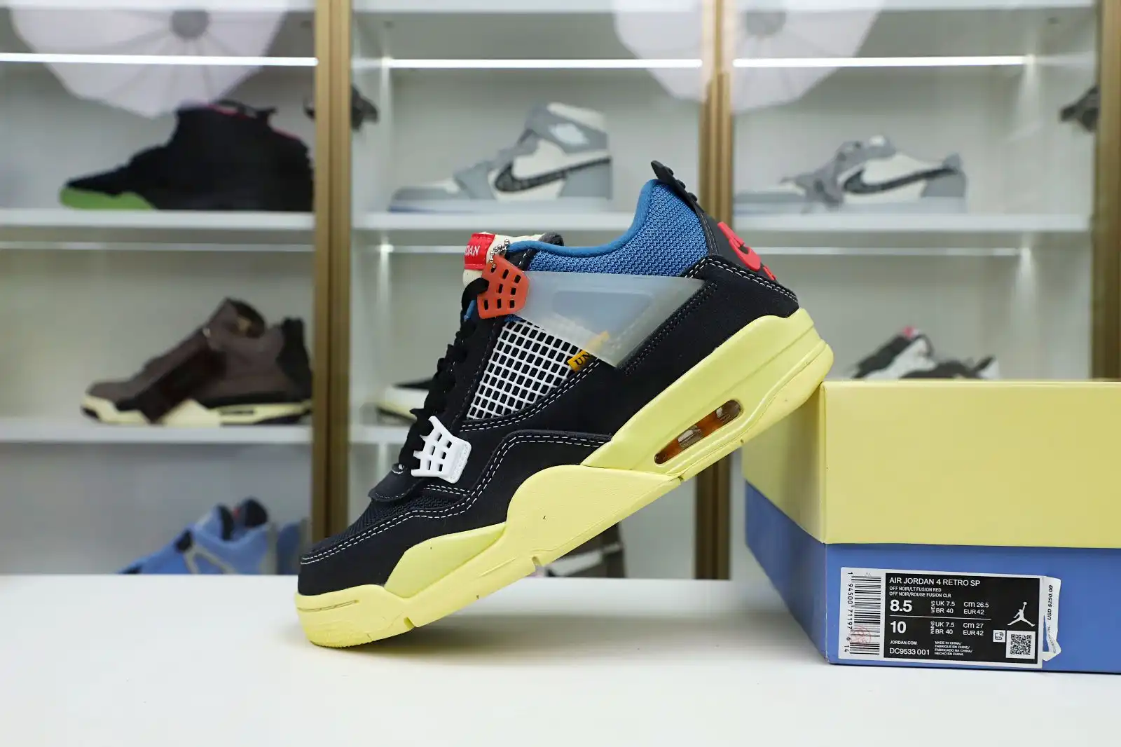 Cheap Kimi kick UNION LA X AIR JORDAN 4 RETRO 'OFF NOIR'