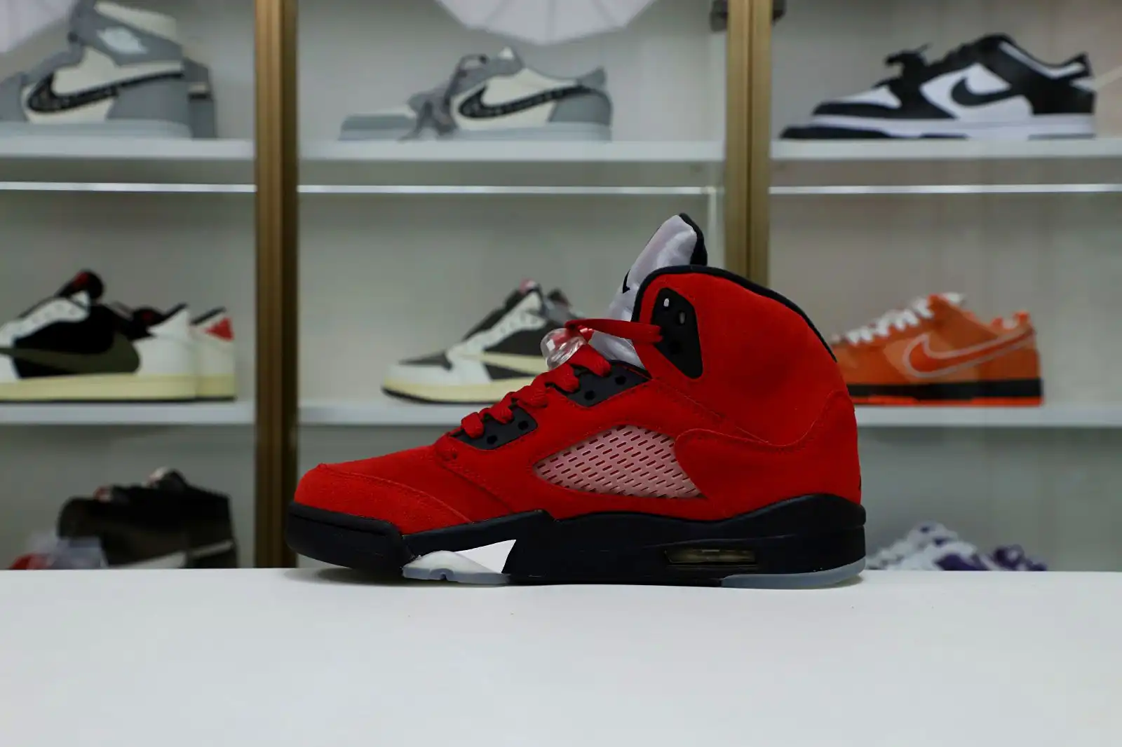 Cheap Kimikick AIR JORDAN 5 RETRO RAGING BULL RED SUEDE