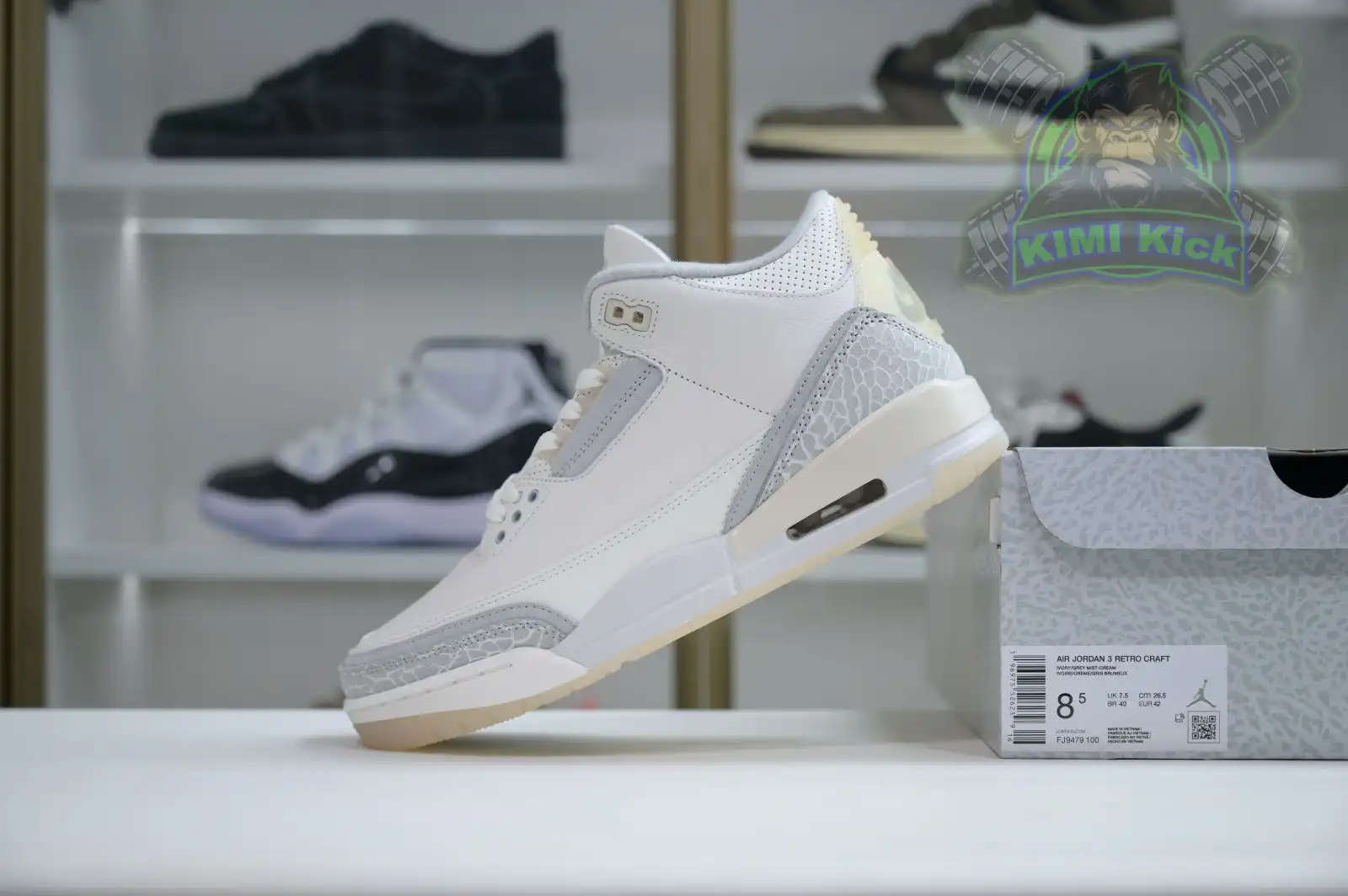 Reps Kimikick Air Jordan 3 Craft“Ivory”