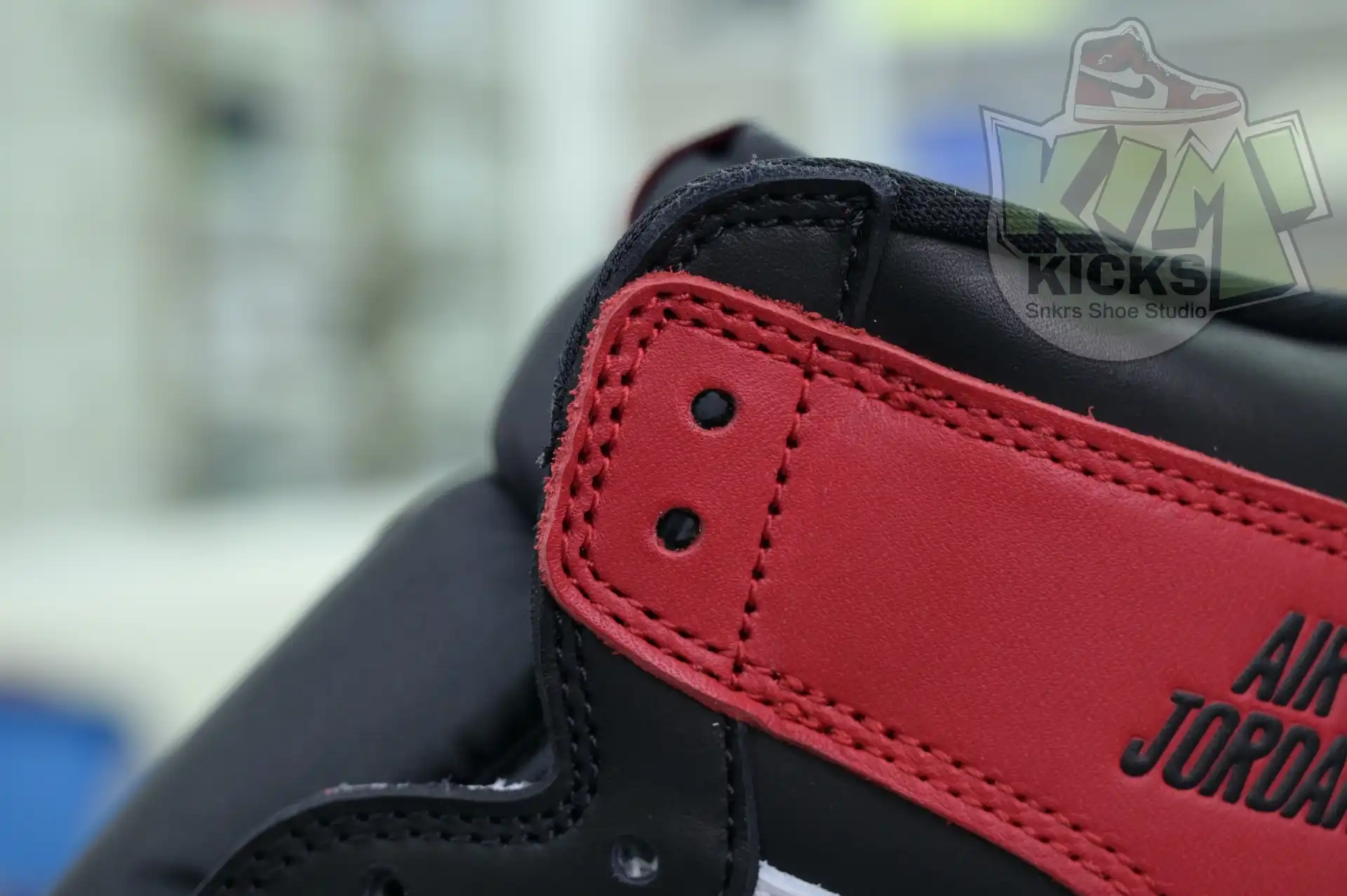 Cheap Kimikick Jordan Air Jordan 1High OG“Black Toe Reimagined”