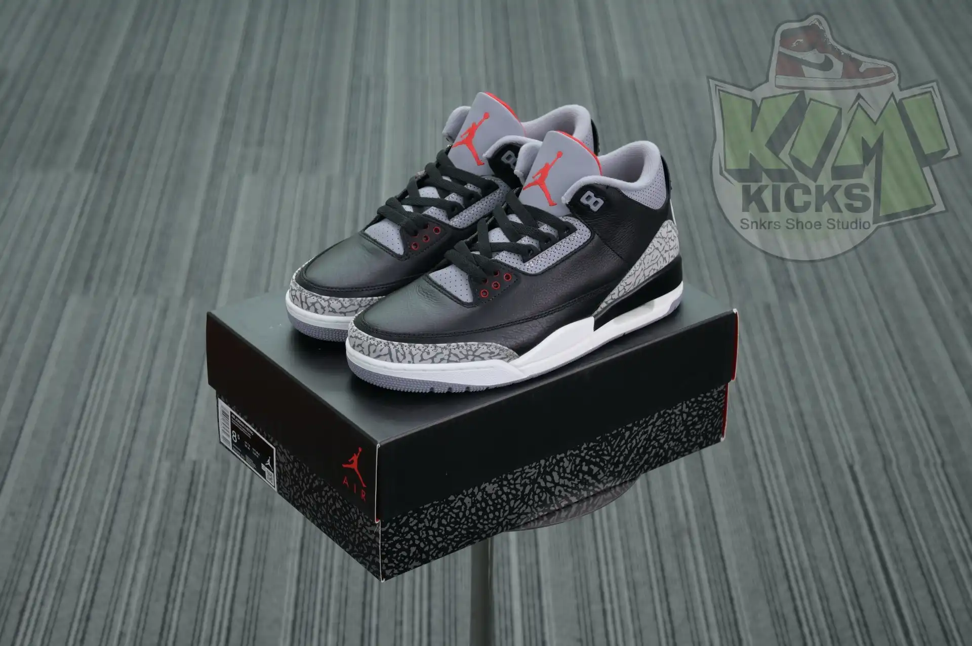 Rep Kimikick Air Jordan 3“Black Cement Reimagined”