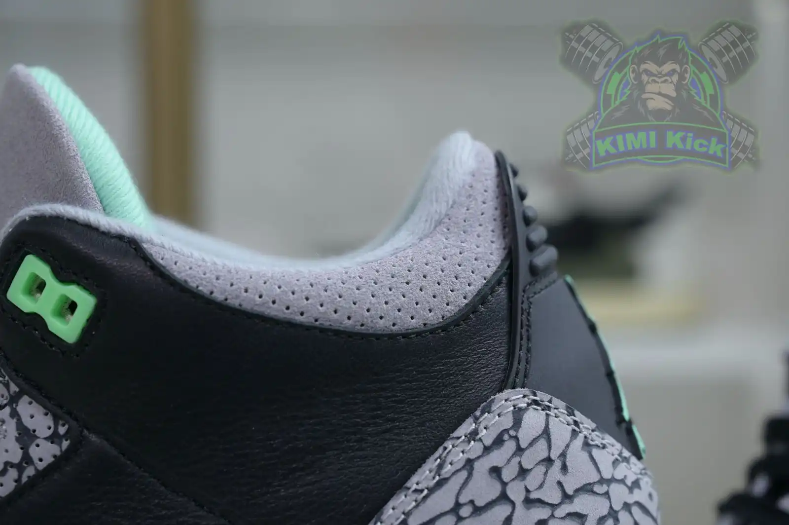 Cheap Kimikick Air Jordan 3 Green Glow