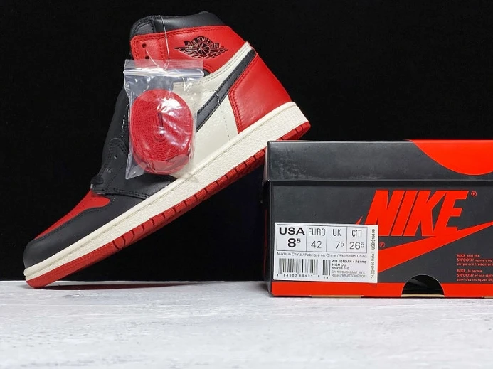 Affordable Air Jordan 1 Retro High OG Bred Toe 555088- 902