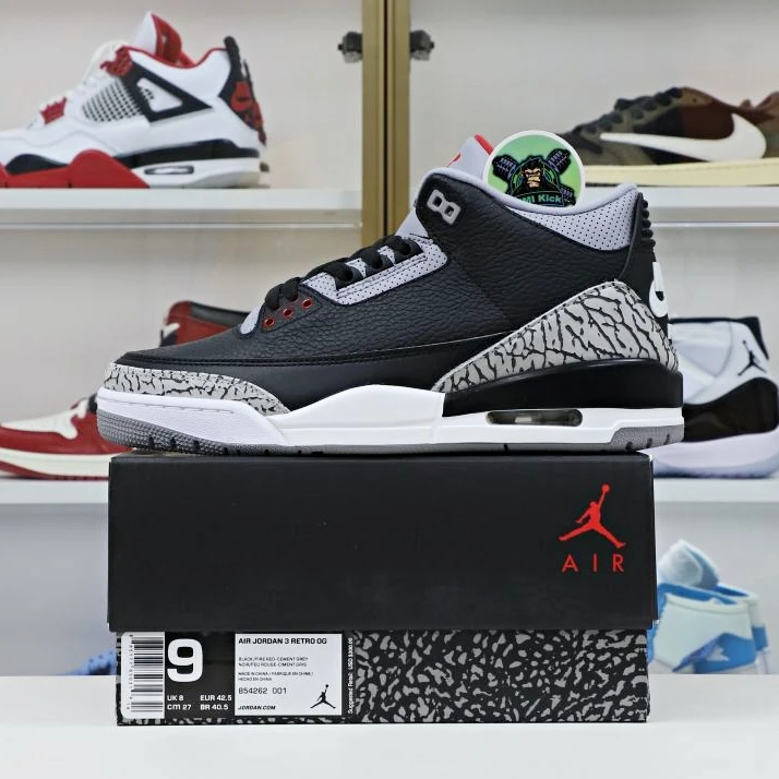 Affordable Kimikick Jordan Air Jordan 3 retro blackcement  2018（854262-001） 1899