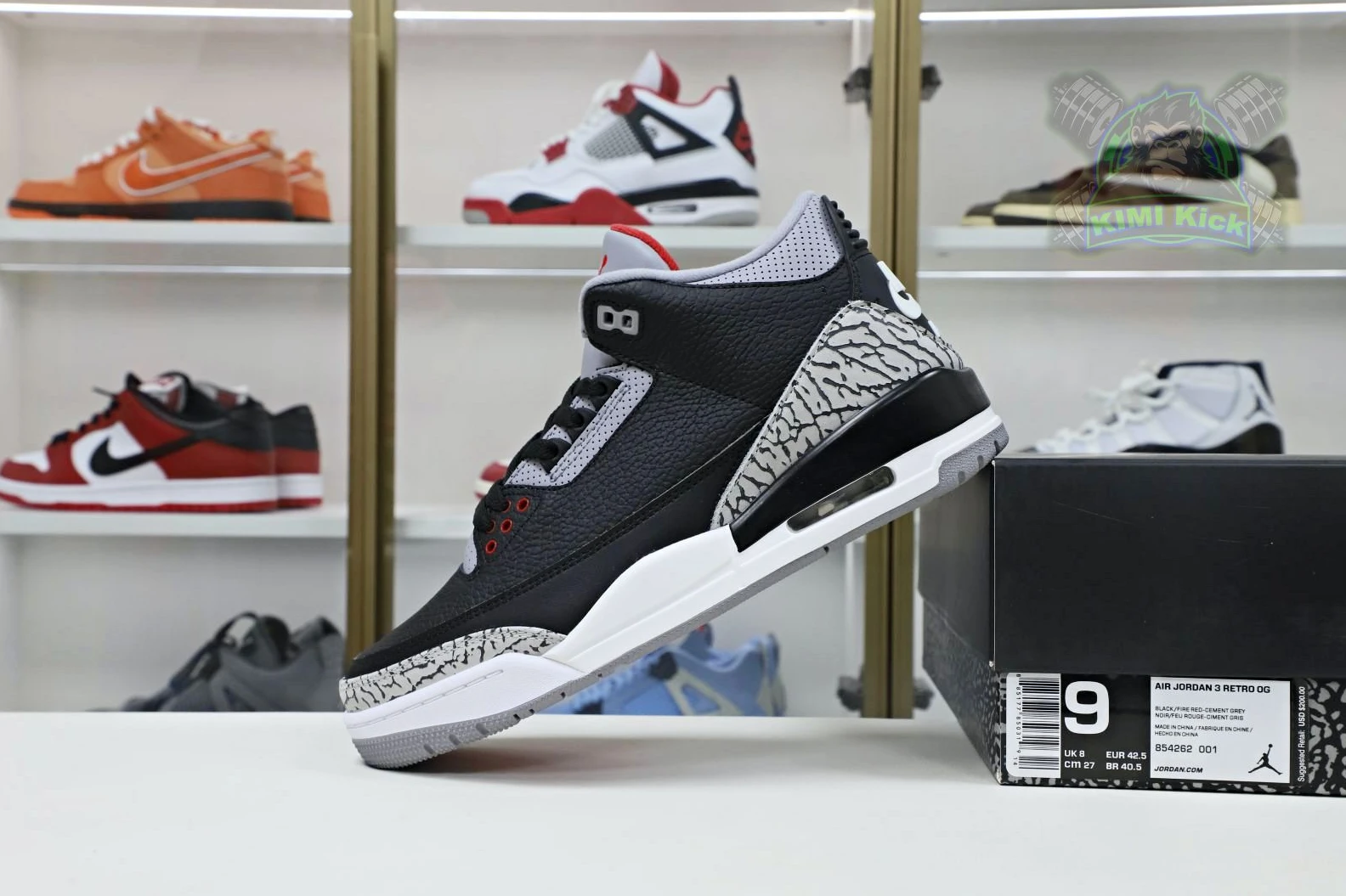 Affordable Kimikick Jordan Air Jordan 3 retro blackcement  2018（854262-001） 1899