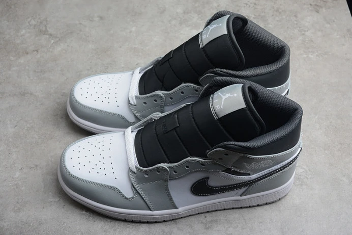 Affordable air jordan 1 mid light smoke grey 554724- 1667
