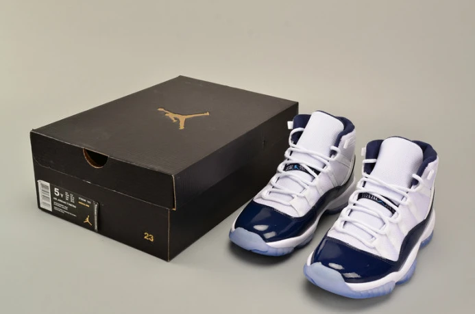 Affordable air jordan 11 retro bg (gs) "win like ''82" university blue womens 378038- 1785