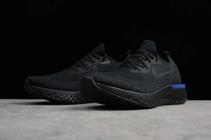 Affordable nike epic react flyknit black racer blue aq0067- 2958