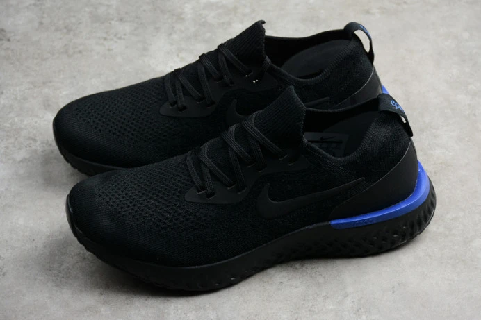 Affordable nike epic react flyknit black racer blue aq0067- 2958