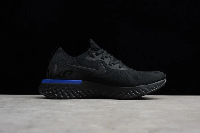 Affordable nike epic react flyknit black racer blue aq0067- 2958