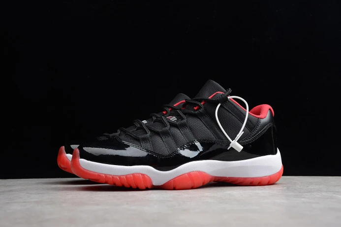 Air Jordan 11 Retro Low "Bred" Black  Red mens 528895- EasyMatch 1118