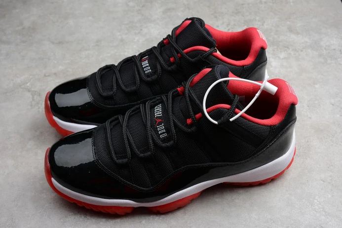 Air Jordan 11 Retro Low "Bred" Black  Red mens 528895- EasyMatch 1118