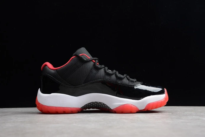 Air Jordan 11 Retro Low "Bred" Black  Red mens 528895- EasyMatch 1118
