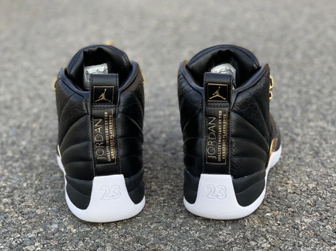 Air Jordan 12 Retro 'Reptile' Black Metallic Gold-White AO6068- TopPick 1125