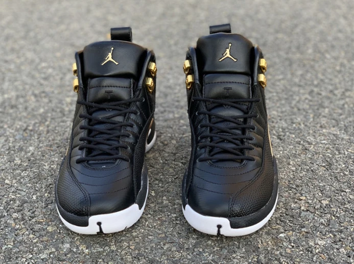 Air Jordan 12 Retro 'Reptile' Black Metallic Gold-White AO6068- TopPick 1125