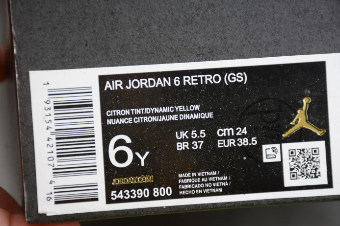 Air Jordan 6 Retro Dynamic Yellow Floral (GS) 543390- TopPick 1096