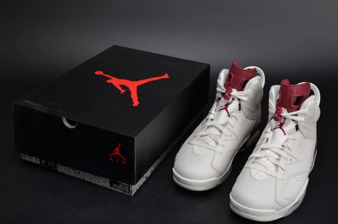Air Jordan 6 Retro Maroon white 384664- AllSeason 1106