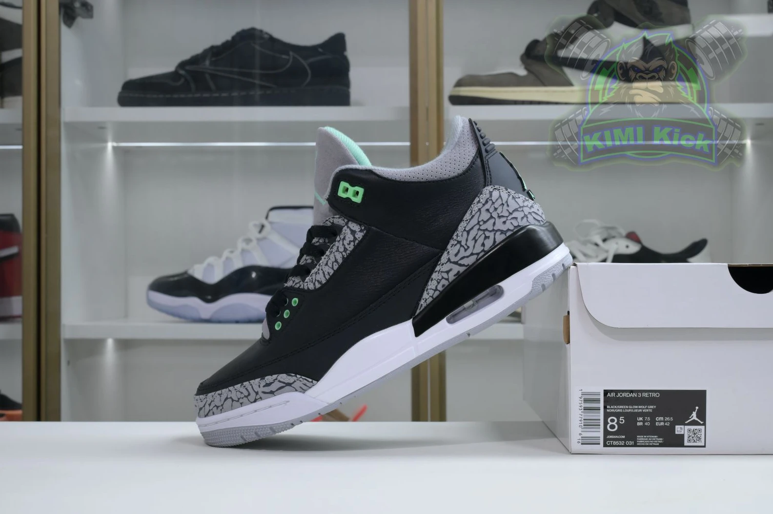 AllSeason Kimikick Air Jordan 3 Green Glow 1883