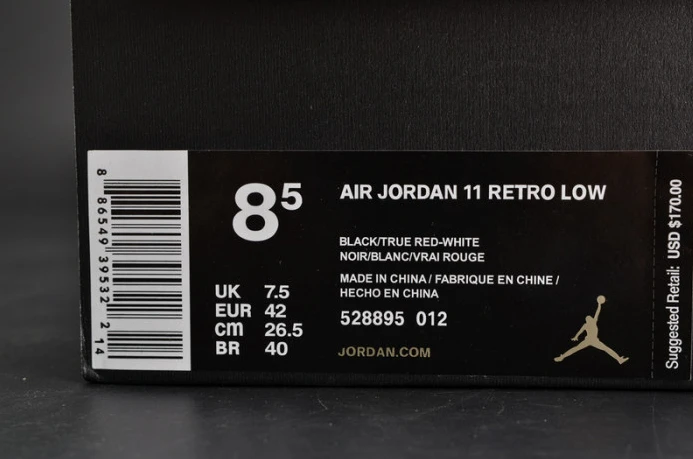 AllSeason air jordan 11 retro low "bred" black  red mens 528895- 1793