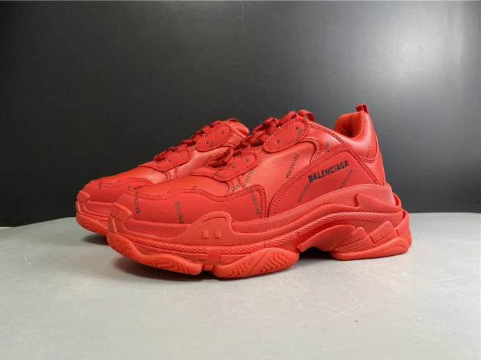 BLCG ALL OVER LOGO TRIPLE S SNEAKER RED 524039 W2FA1 Fashionable 2512