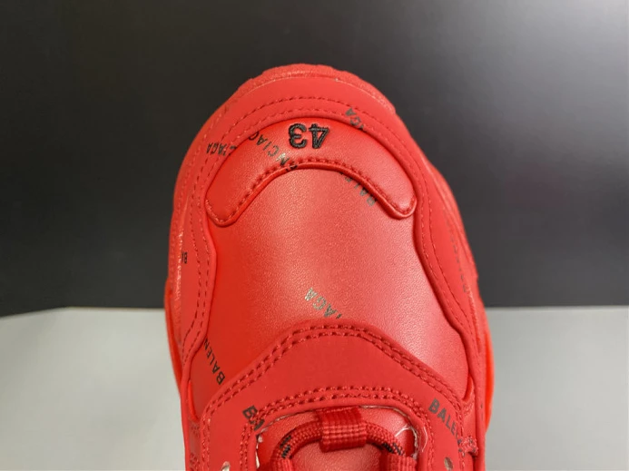 BLCG ALL OVER LOGO TRIPLE S SNEAKER RED 524039 W2FA1 Fashionable 2512