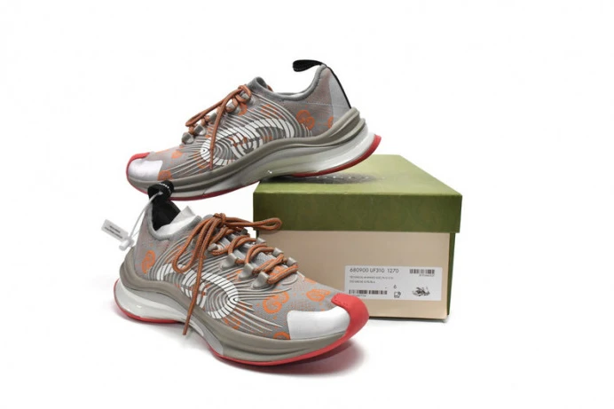 BestValue Gucc Run Sneakers Grey Red 2888
