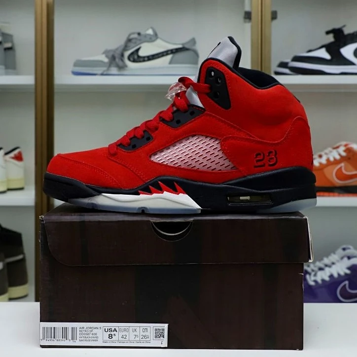 BestValue Kimikick AIR JORDAN 5 RETRO RAGING BULL RED SUEDE 1955