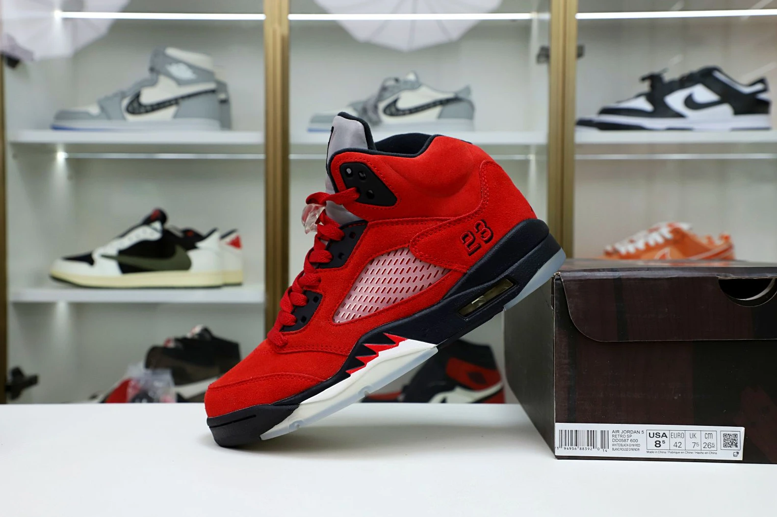 BestValue Kimikick AIR JORDAN 5 RETRO RAGING BULL RED SUEDE 1955