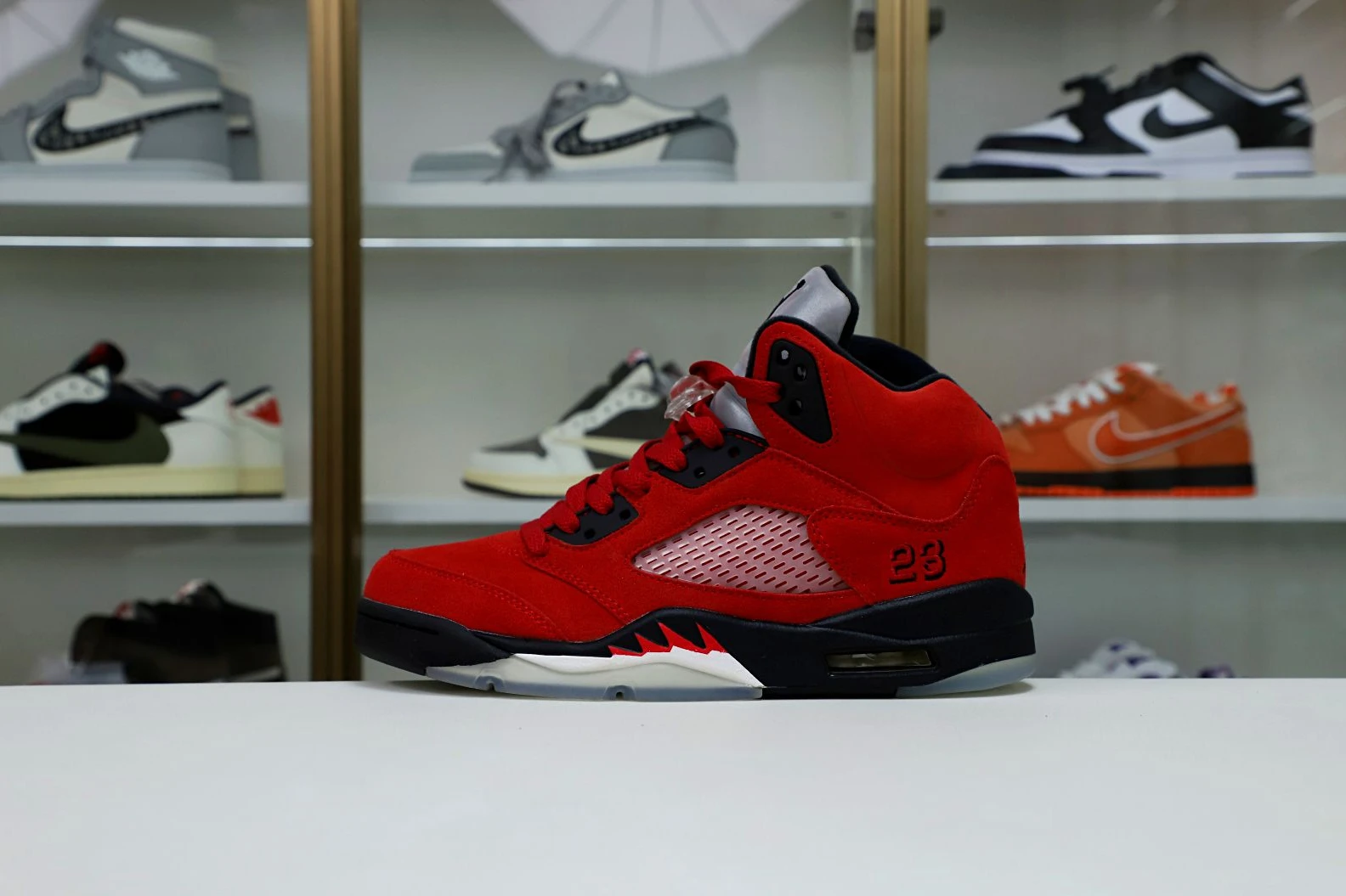 BestValue Kimikick AIR JORDAN 5 RETRO RAGING BULL RED SUEDE 1955