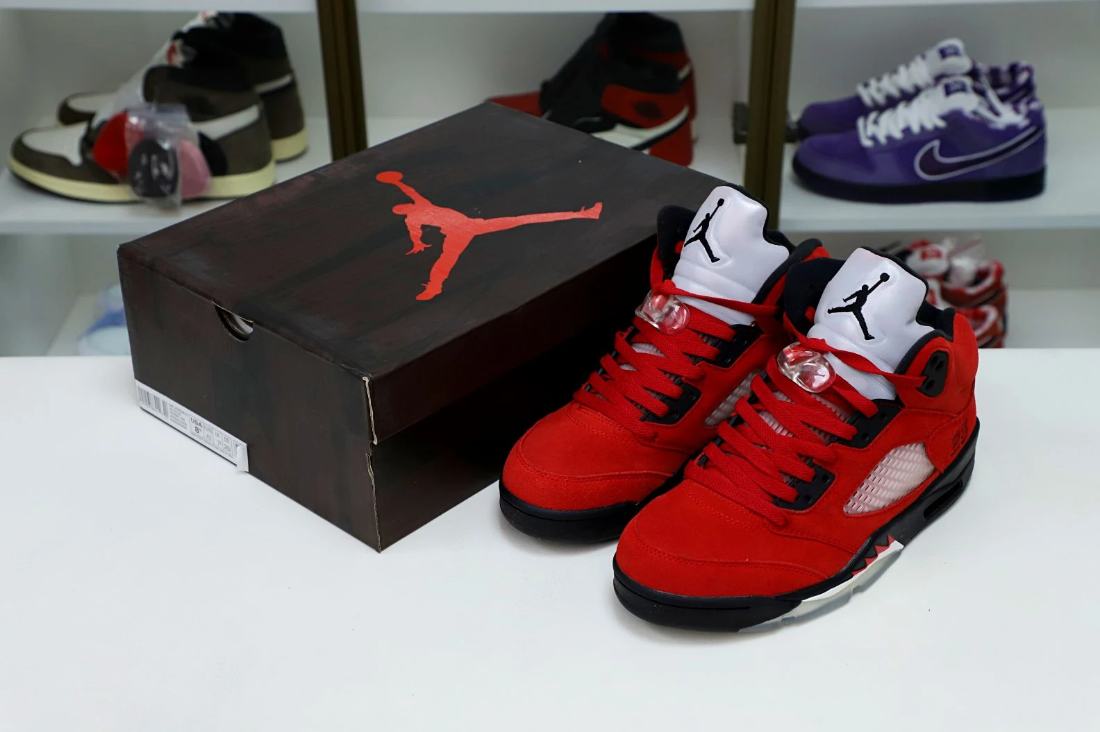BestValue Kimikick AIR JORDAN 5 RETRO RAGING BULL RED SUEDE 1955