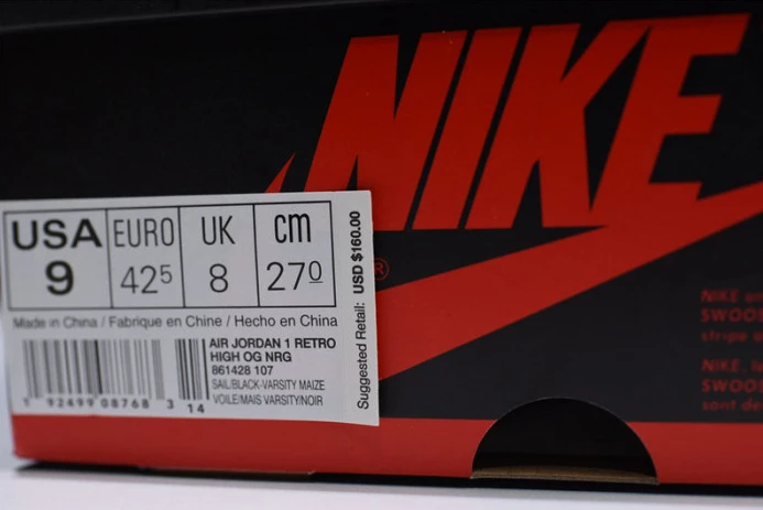 BestValue air jordan 1 no ls varsity maize 861428- 1307