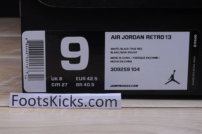 BestValue air jordan 13 retro "he got game" white  black-true red 309259- 1198