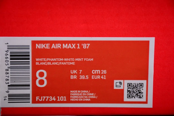BestValue nike air max 1 ''87 white phantom mint foam fj7734- 3332