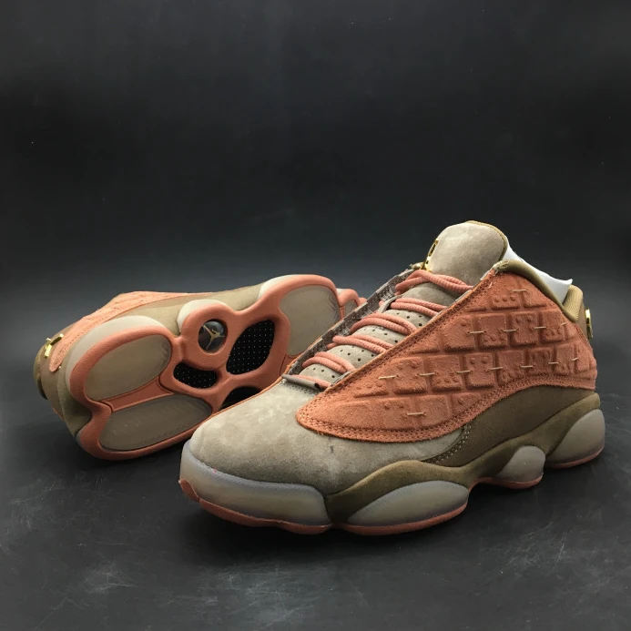 CLOT x Air Jordan 13 Low Sepia Stone Canteen-Terra Blush AT3102- WellDesigned 1163