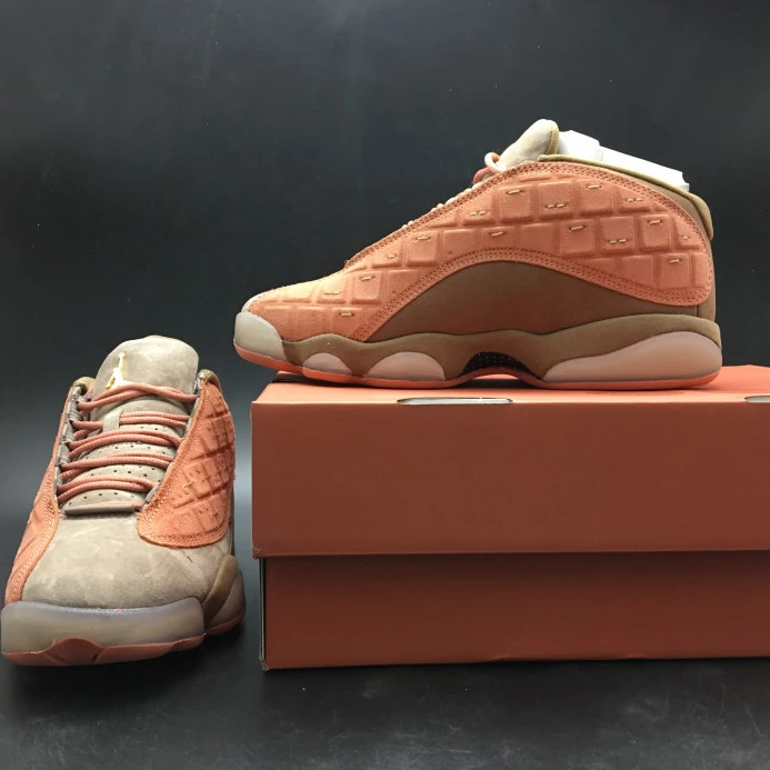 CLOT x Air Jordan 13 Low Sepia Stone Canteen-Terra Blush AT3102- WellDesigned 1163