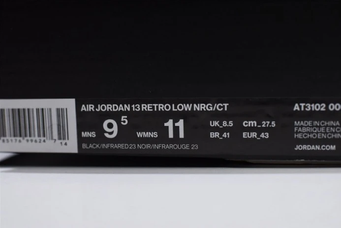 Clot x Air Jordan 13 Low Black Infrared AT3102- Popular 1153