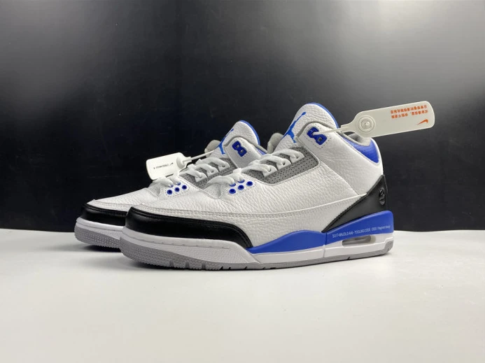 Comfortable Air Jordan 3 Retro White Blue CT8532- 972