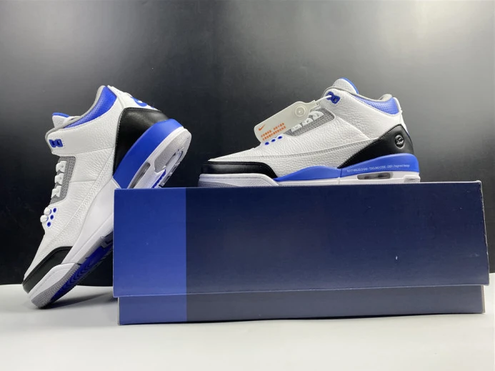 Comfortable Air Jordan 3 Retro White Blue CT8532- 972