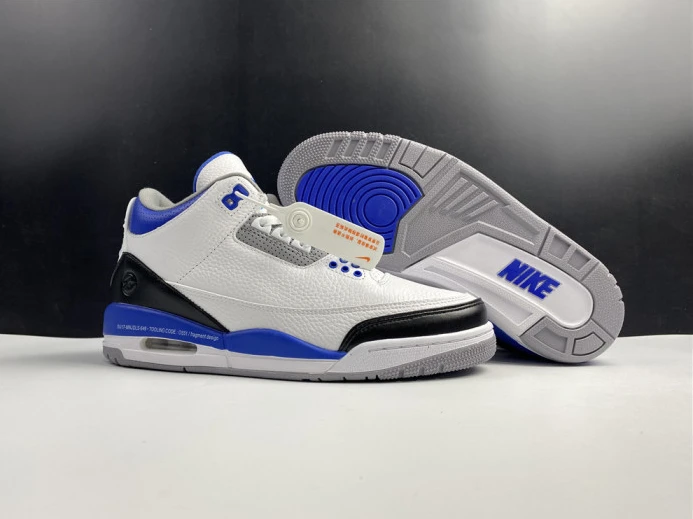 Comfortable Air Jordan 3 Retro White Blue CT8532- 972