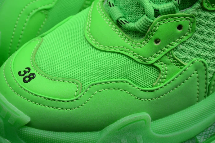 Comfortable BLCG Triple S Neon Green Clear Sole 544351 W09OL 2543